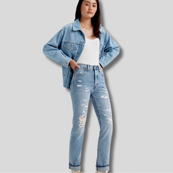 Levi’s 501 Light Wash Distressed Jeans Sz. 26 - Picture 3 of 11